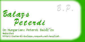 balazs peterdi business card